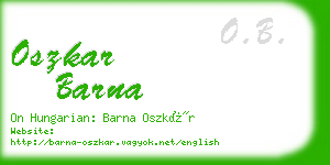 oszkar barna business card